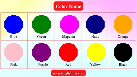 bagani colour in english|Names Of Colors .